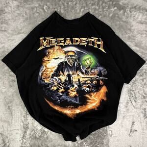 Rare Megadeth Vic Rattlehead Peace Sells….But Who’s Buying? Black Tour BandTee L